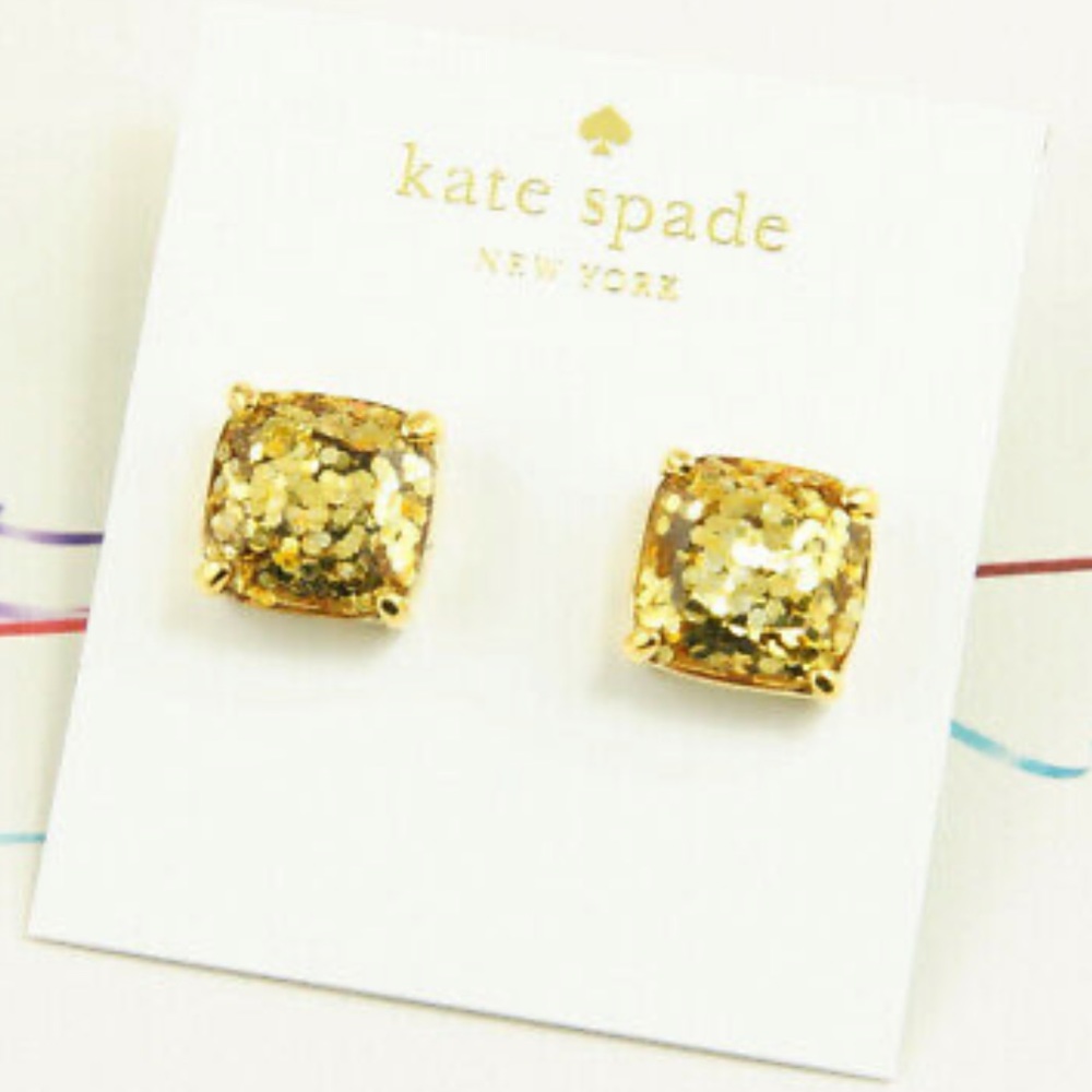 Kate Spade Glitter Square Stud Earrings